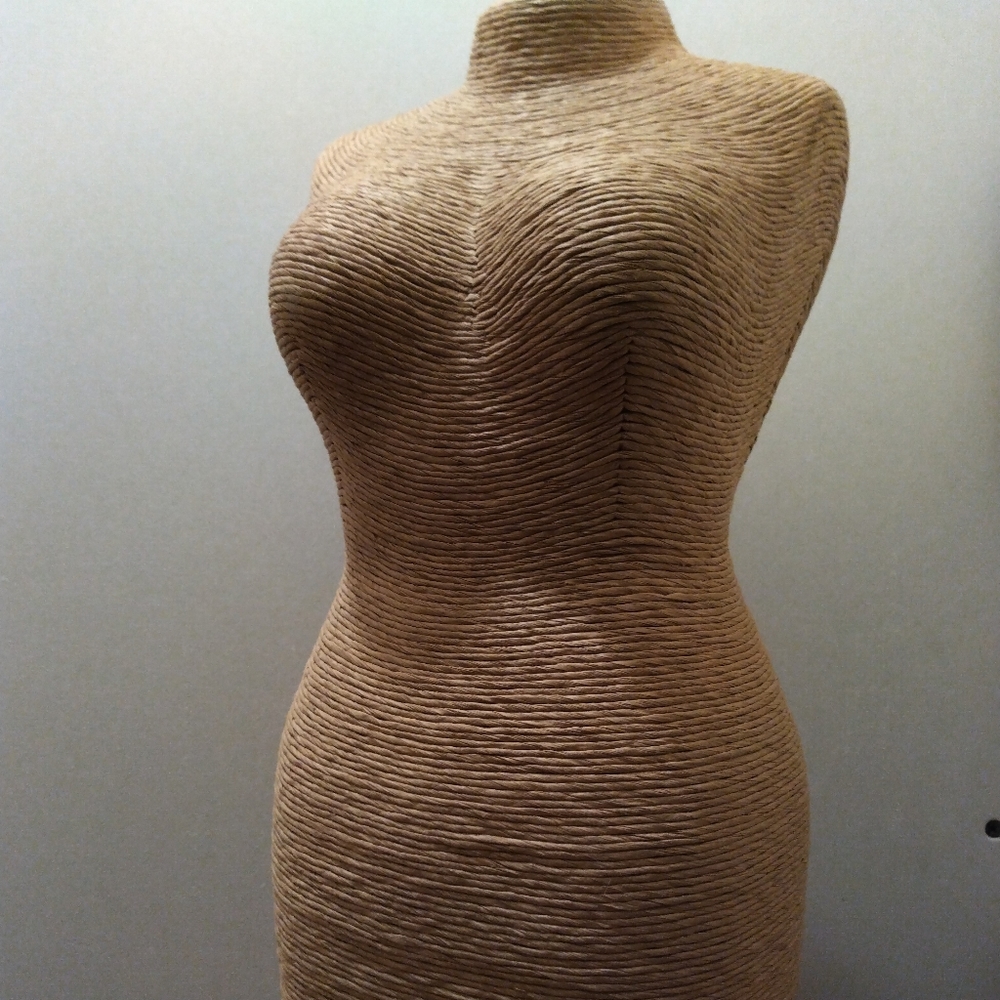 Mannequin torso jewelry display.